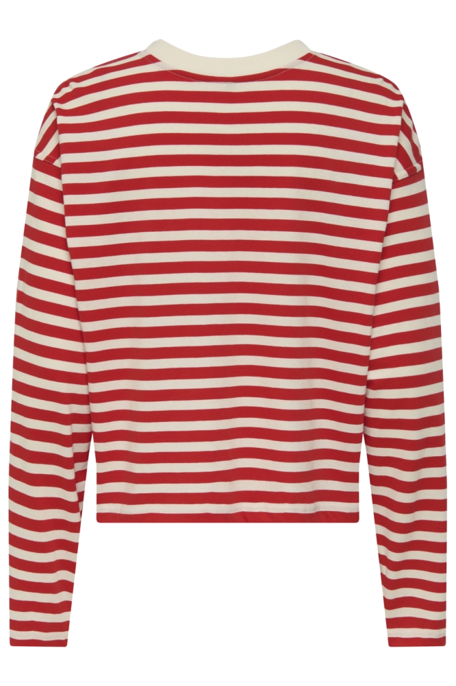 ONLLIVINA L/S O-NECK STRIPE TOP PRI 15371241 HIGH RISK RED/ CLOUD DANC